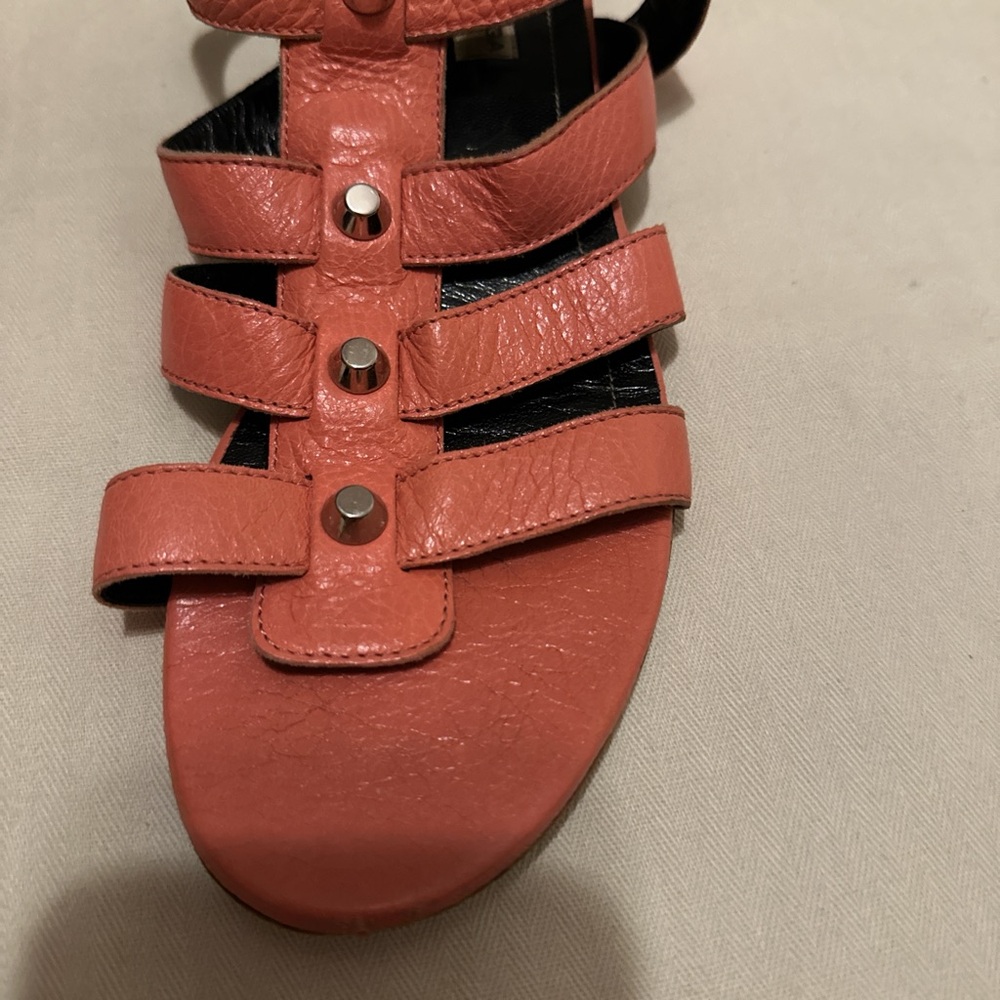 Balenciaga Coral Gladiator Sandals | Designer Studded Flats ✨ - Picture 2 of 12